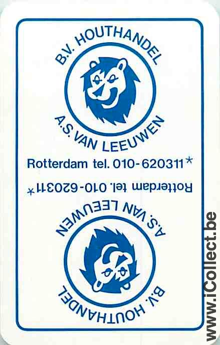 Single Playing Cards Animal Lion AS Van Leeuwen (PS16-16I) - Click Image to Close