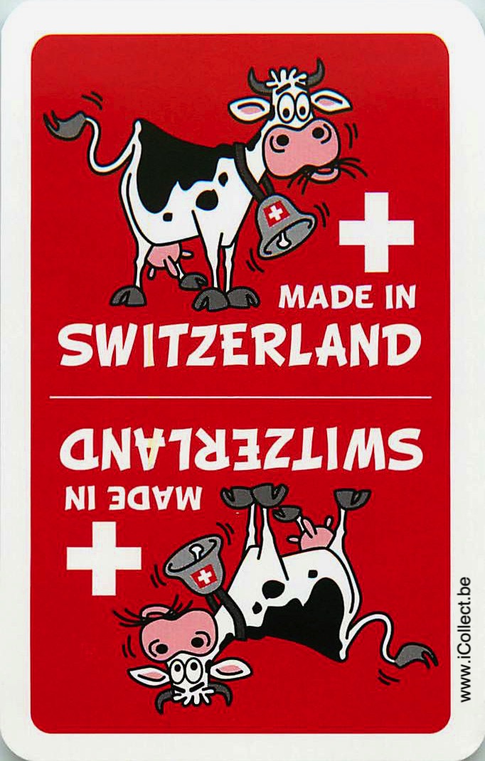 Single Swap Playing Cards Animal Cow Switzerland (PS20-37C) - Click Image to Close