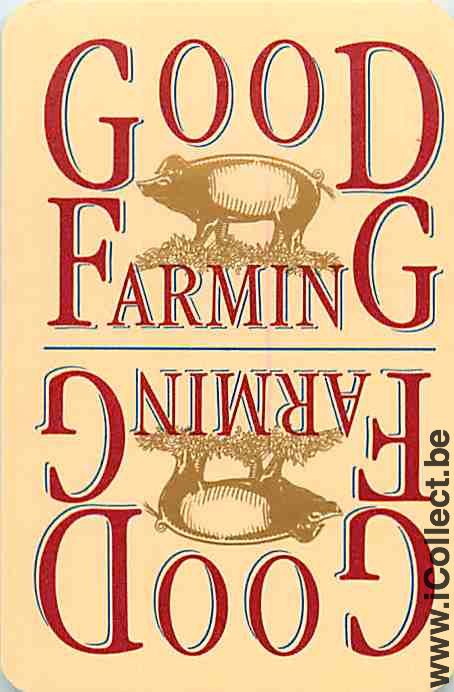 Single Playing Cards Animal Pig Good Farming (PS10-47B) - Click Image to Close