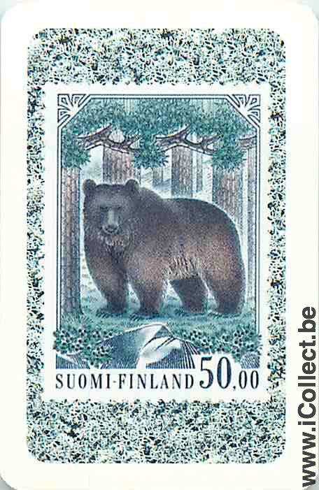 Single Swap Playing Cards Animal Bear Suomi Finland (PS14-07F)