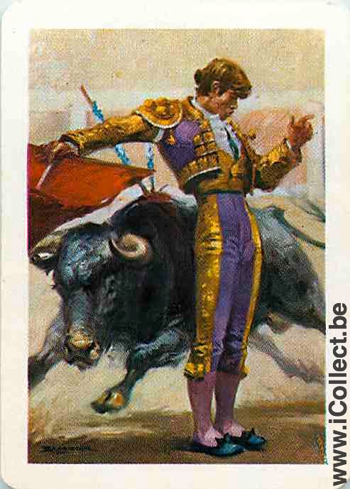 Single Swap Playing Cards Animal Bull Bullfight (PS14-01E)