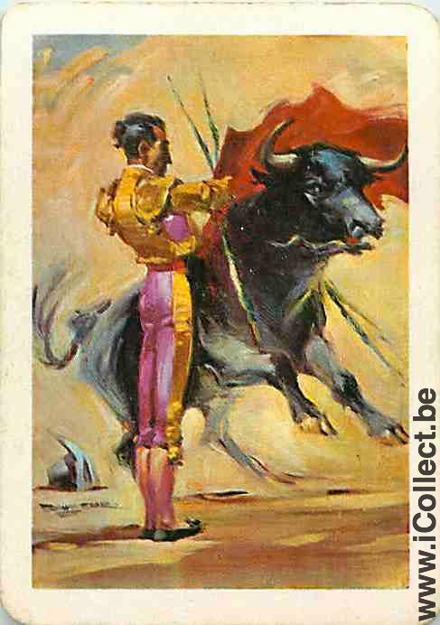 Single Swap Playing Cards Animal Bull Bullfight (PS14-01G) - Click Image to Close