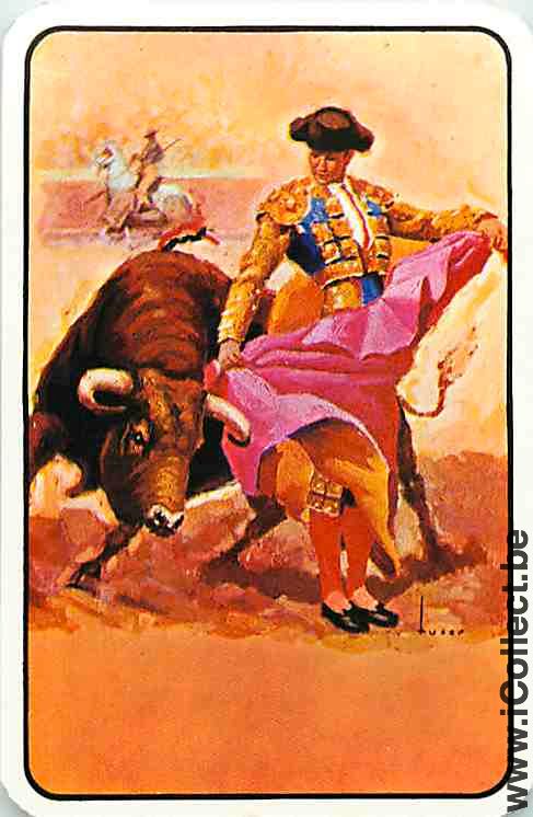 Single Playing Cards Animal Bull Bullfight (PS14-01H) - Click Image to Close