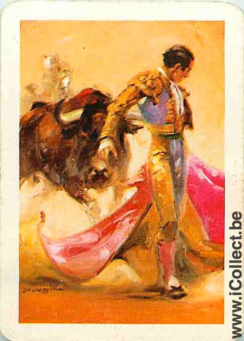 Single Playing Cards Animal Bull Bullfight (PS14-02A) - Click Image to Close