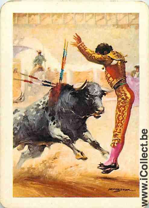 Single Swap Playing Cards Animal Bull Bullfight (PS14-02C)