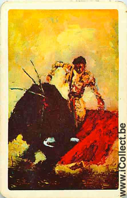 Single Playing Cards Animal Bull Bullfight (PS14-02F) - Click Image to Close