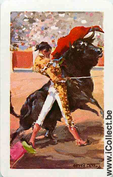 Single Swap Playing Cards Animal Bull Bullfight (PS01-58B)