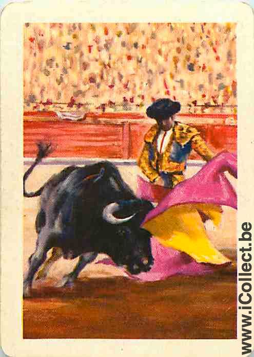 Single Swap Playing Cards Animal Bull Bullfight (PS01-58C) - Click Image to Close