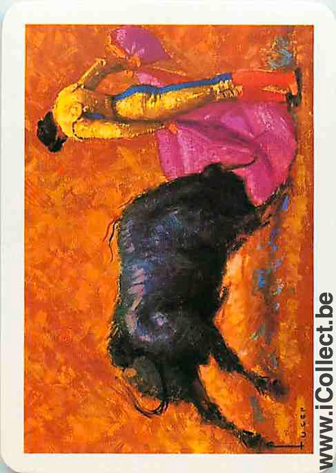 Single Playing Cards Animal Bull Bullfight (PS14-03I) - Click Image to Close