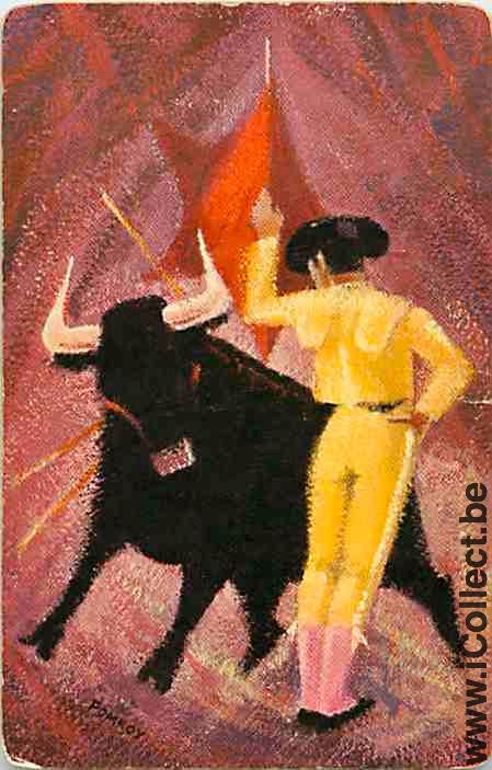 Single Playing Cards Animal Bull Bullfight (PS14-05I) - Click Image to Close