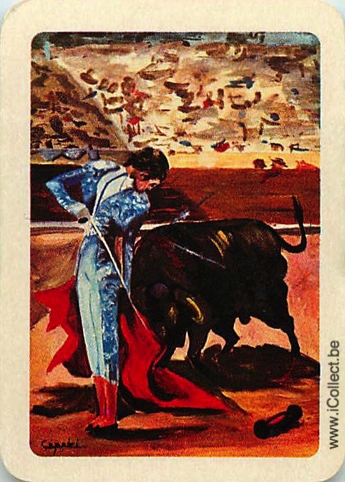 Single Swap Playing Cards Animal Bull Corrida (PS21-54D) - Click Image to Close