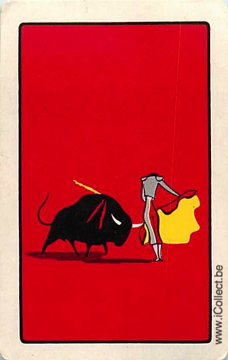 Single Swap Playing Cards Animal Bull Corrida (PS21-54F) - Click Image to Close