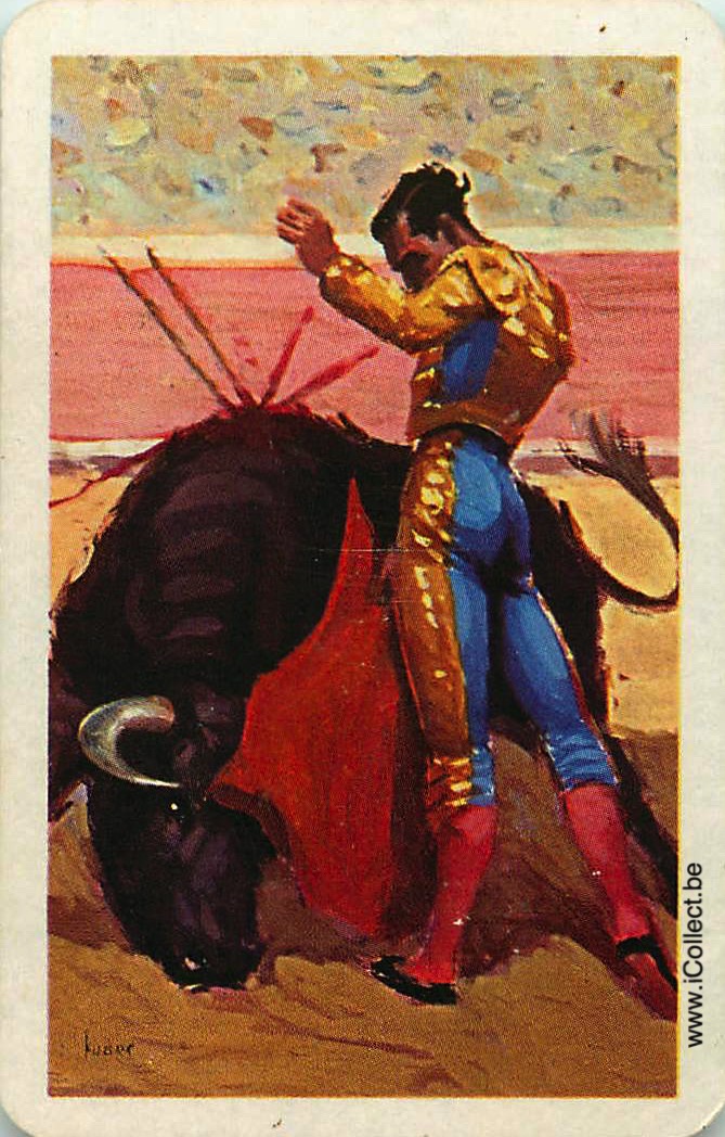 Single Swap Playing Cards Animal Bull Corrida (PS02-44H) - Click Image to Close