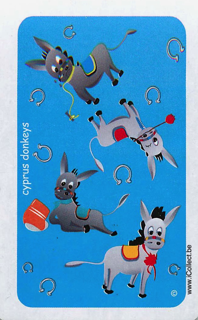 Single Swap Playing Cards Animal Donkeys Cyprus (PS20-26C) - Click Image to Close