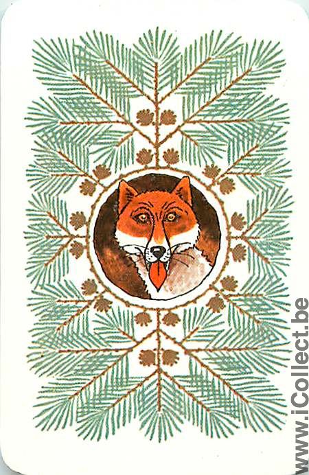 Single Playing Cards Animal Fox Head (PS03-30E) - Click Image to Close