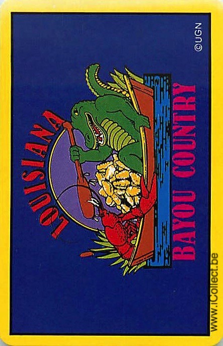 Single Swap Playing Cards Animal Crocodile Louisiana (PS21-36C) - Click Image to Close