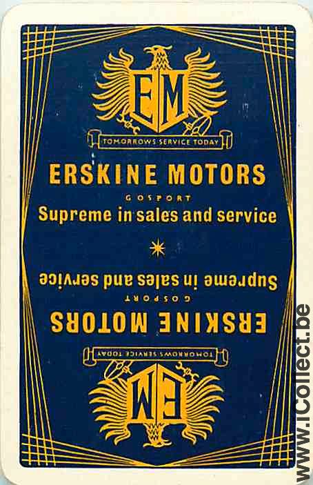 Single Playing Cards Automobile Erskine Motors (PS07-22F)