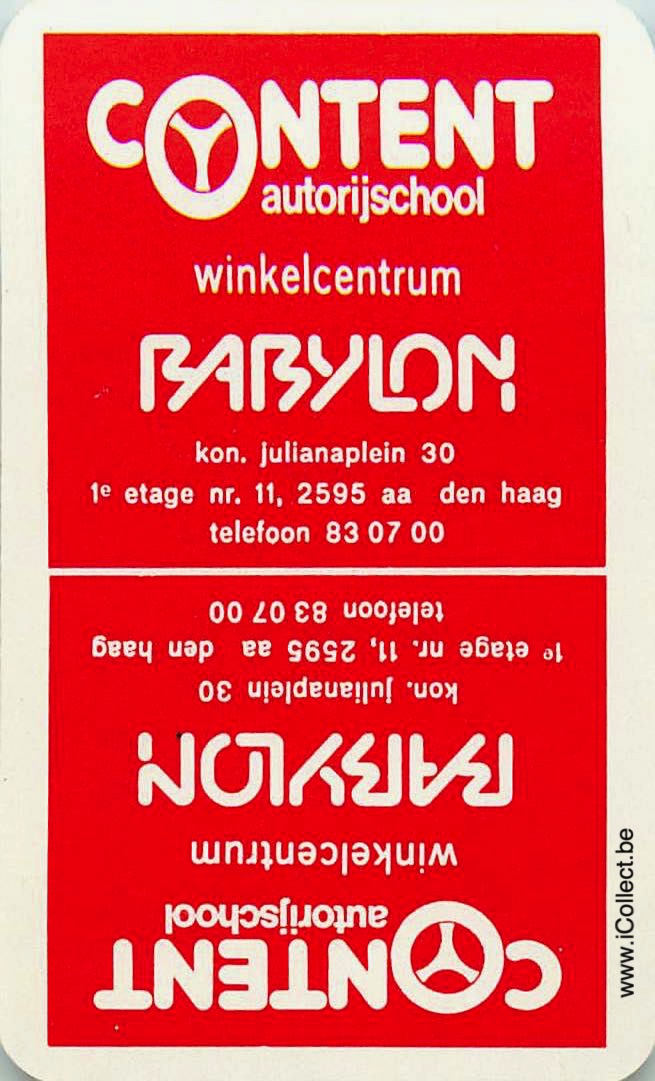 Single Swap Playing Cards Automobile Babylon Content (PS19-20F) - Click Image to Close