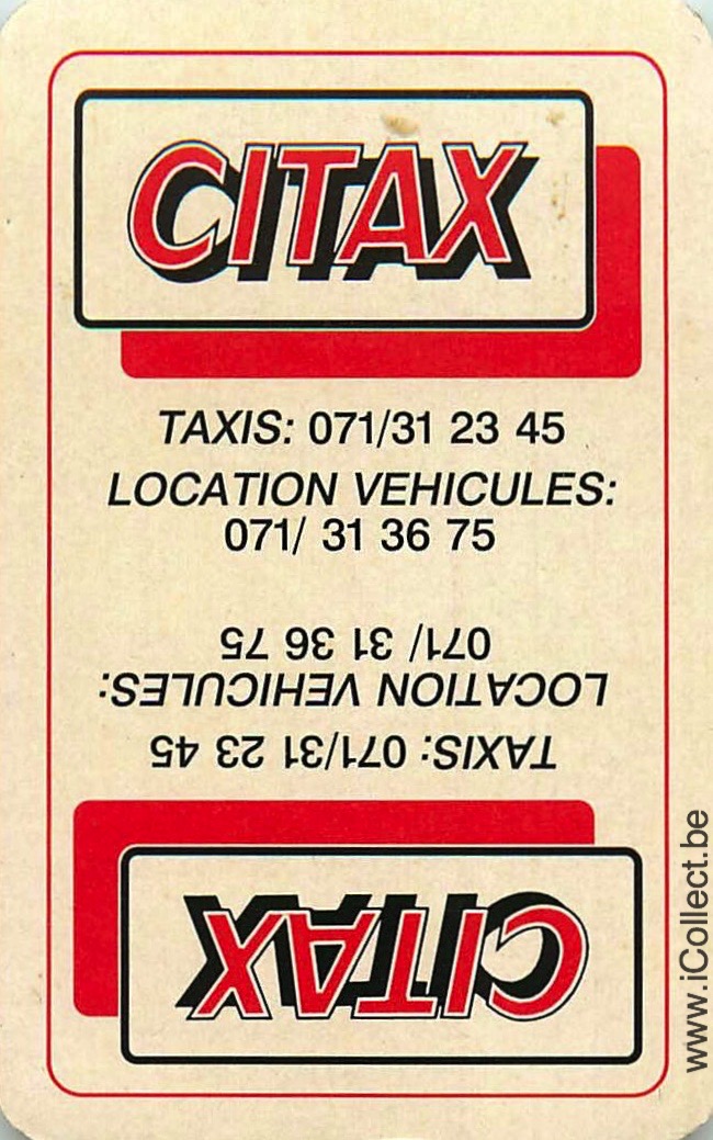 Single Swap Playing Cards Automobile Taxi Citax (PS22-29C)