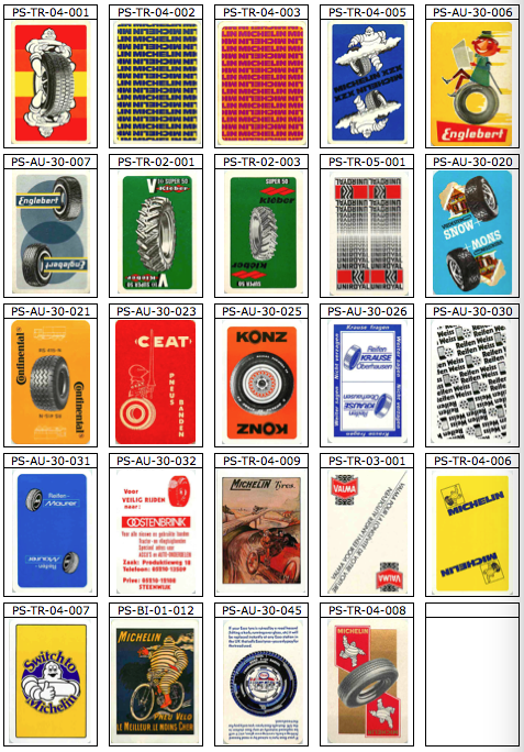 Lot - 24 TIRES Automobile Single Swap Playing Cards (PS99-02I)