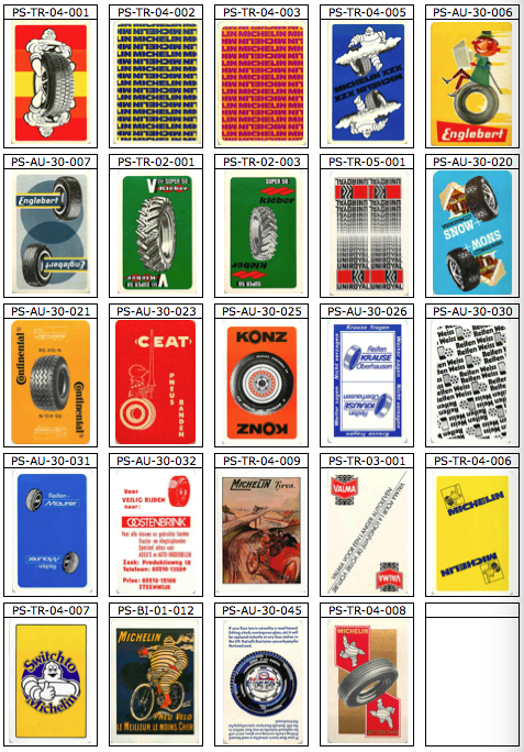 Lot - 24 TIRES Automobile Single Swap Playing Cards (PS99-02I) - Click Image to Close