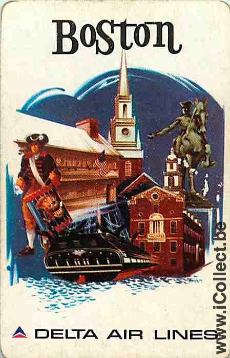 Single Playing Cards Aviation Delat Air Lines Boston (PS15-17B)