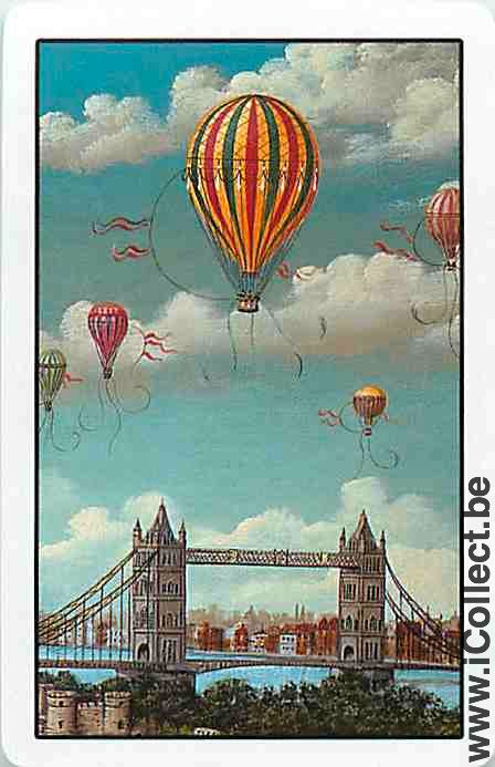 Single Playing Cards Aviation Balloon Tower Bridge (PS13-52C) - Click Image to Close