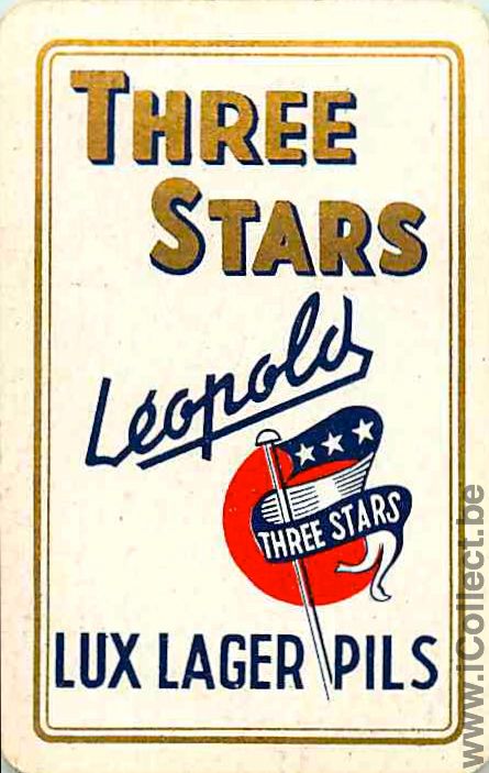 Single Swap Playing Card Beer Leopold Three Stars Pils (PS04-24I - Click Image to Close