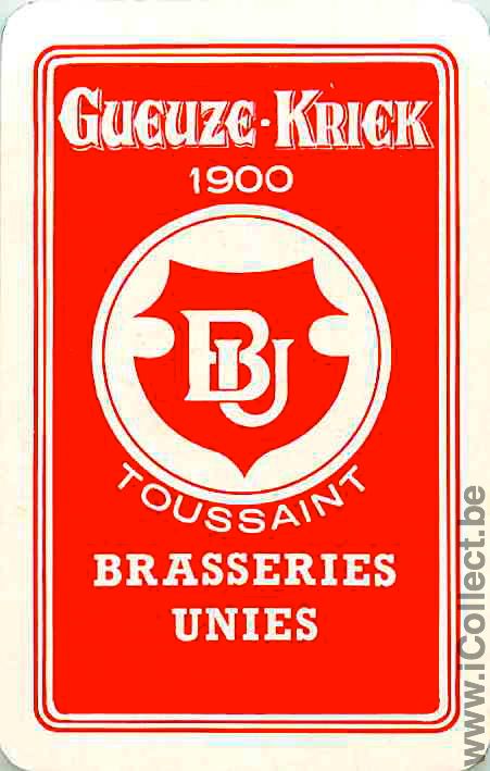Single Swap Playing Card Beer Brasserie Toussaint 1900 (PS04-39H - Click Image to Close