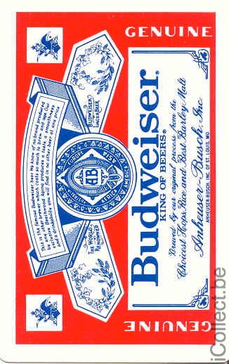 Single Swap Playing Cards Beer Budweiser (PS01-54H) - Click Image to Close
