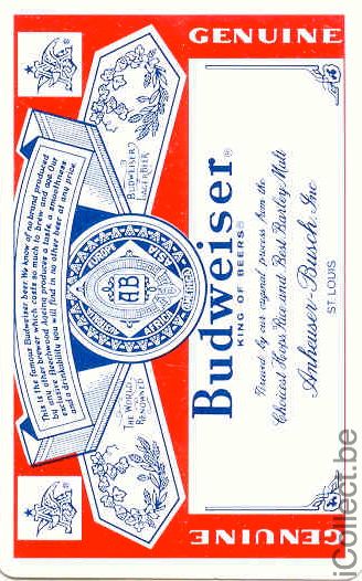 Single Swap Playing Cards Beer Budweiser (PS01-55C) - Click Image to Close