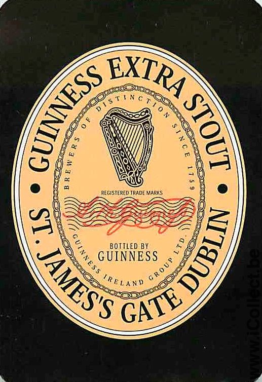 Single Swap Playing Cards Beer Guinness Ireland (PS01-36H)