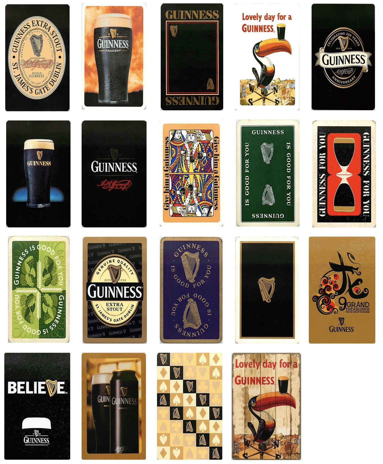 Lot - 19 GUINNESS BEER Single Swap Playing Cards (PS99-03E) - Click Image to Close