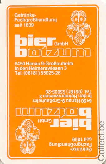 Single Swap Playing Cards Beer Bier Botzum Germany (PS02-15C) - Click Image to Close
