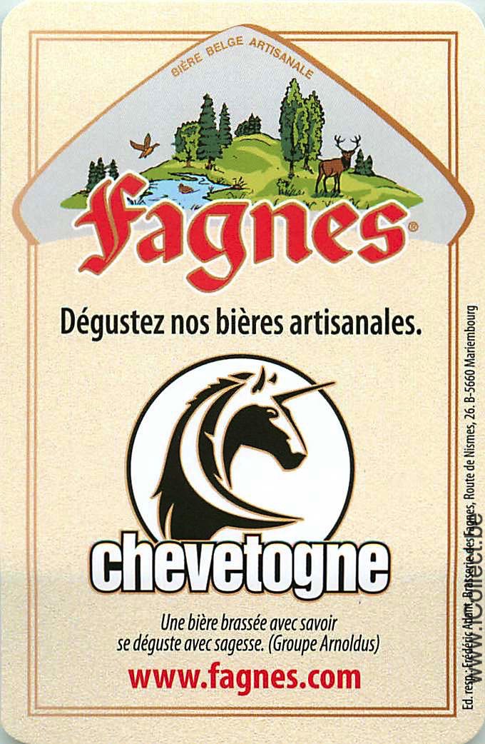 Single Swap Playing Cards Beer Fagnes (PS22-60I) - Click Image to Close