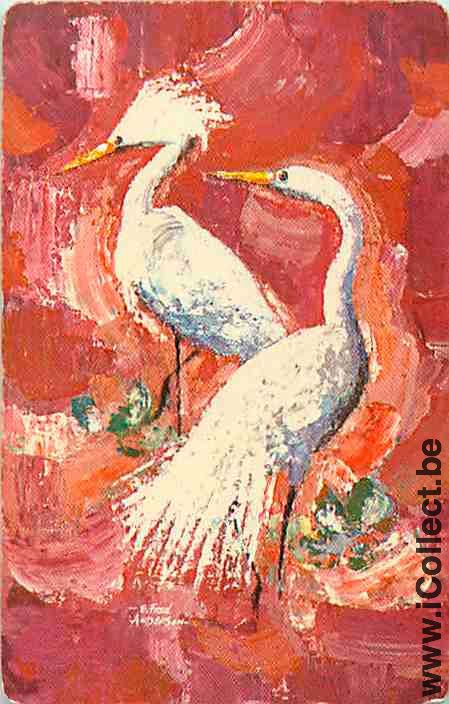 Single Swap Playing Cards Bird Wading (PS16-12C) - Click Image to Close