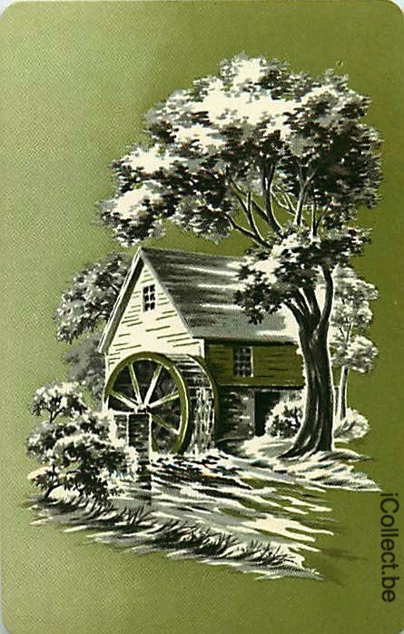 Single Playing Cards Building Watermill (PS16-35D)