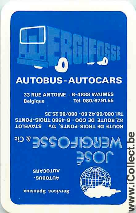 Single Playing Cards Bus Wergifosse Autobus (PS10-52E) - Click Image to Close