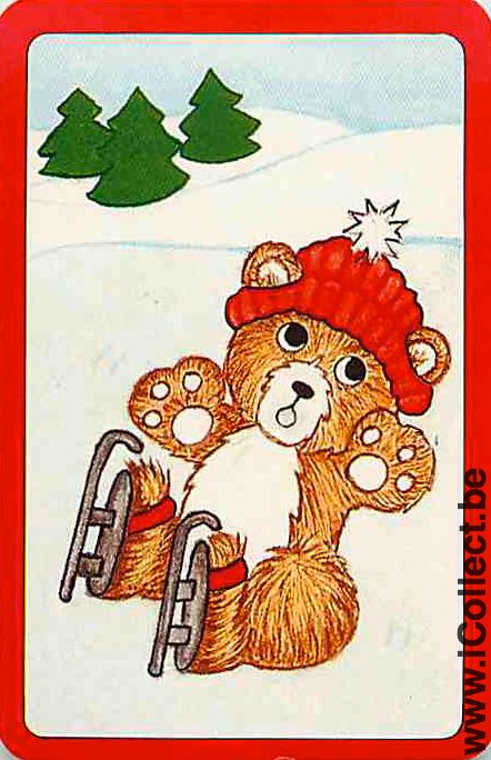 Single Playing Cards Cartoons Bear Skating (PS09-29C)