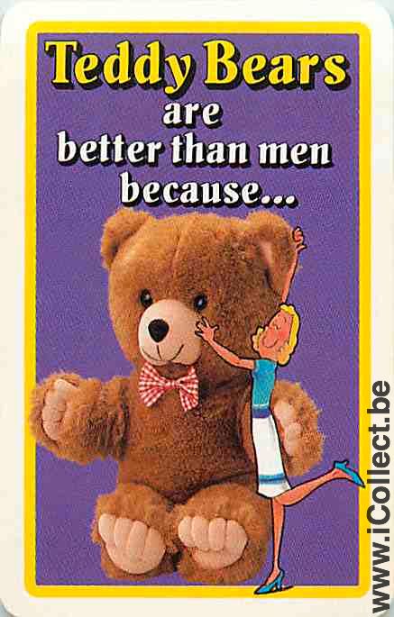 Single Playing Cards Cartoons Teddy Bears (PS09-29H) - Click Image to Close