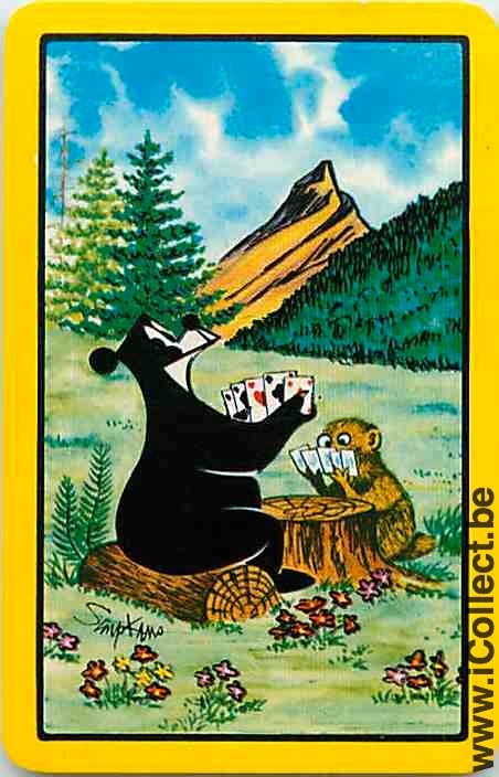 Single Playing Cards Cartoons Bear (PS09-30C) - Click Image to Close