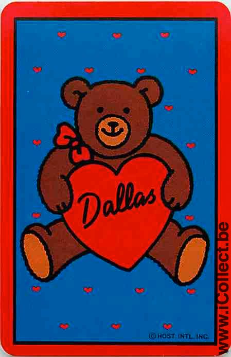 Single Playing Cards Cartoons Bear Dallas (PS09-30E) - Click Image to Close