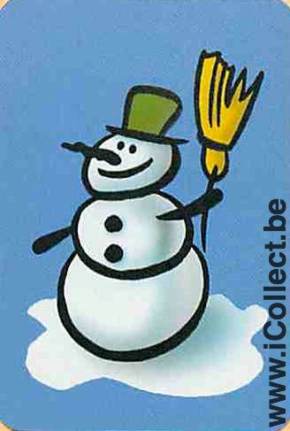 Single Playing Cards Cartoons Snow Man ***Mini*** (PS09-31G) - Click Image to Close