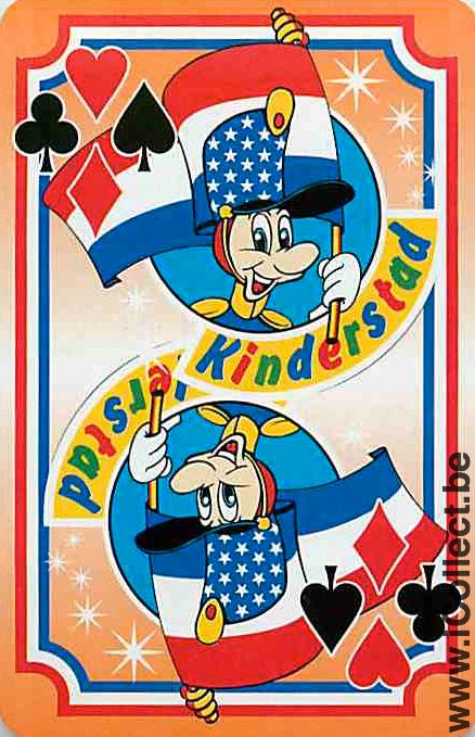 Single Playing Cards Cartoons Kinder statd (PS09-40F) - Click Image to Close