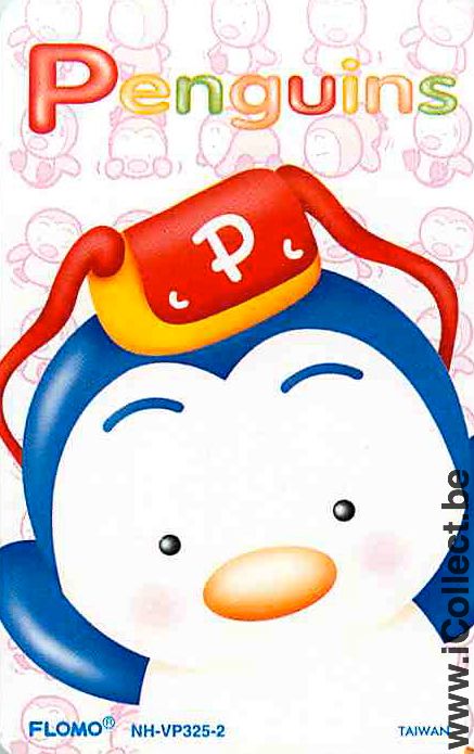 Single Playing Cards Cartoons Penguins (PS14-08D) - Click Image to Close