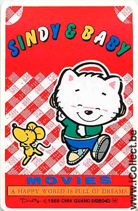 Single Playing Cards Cartoons Sindy & Baby (PS14-08H) - Click Image to Close