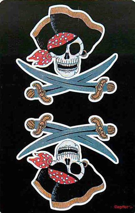 Single Swap Playing Cards Cartoons Pirates Death Head (PS14-08E)