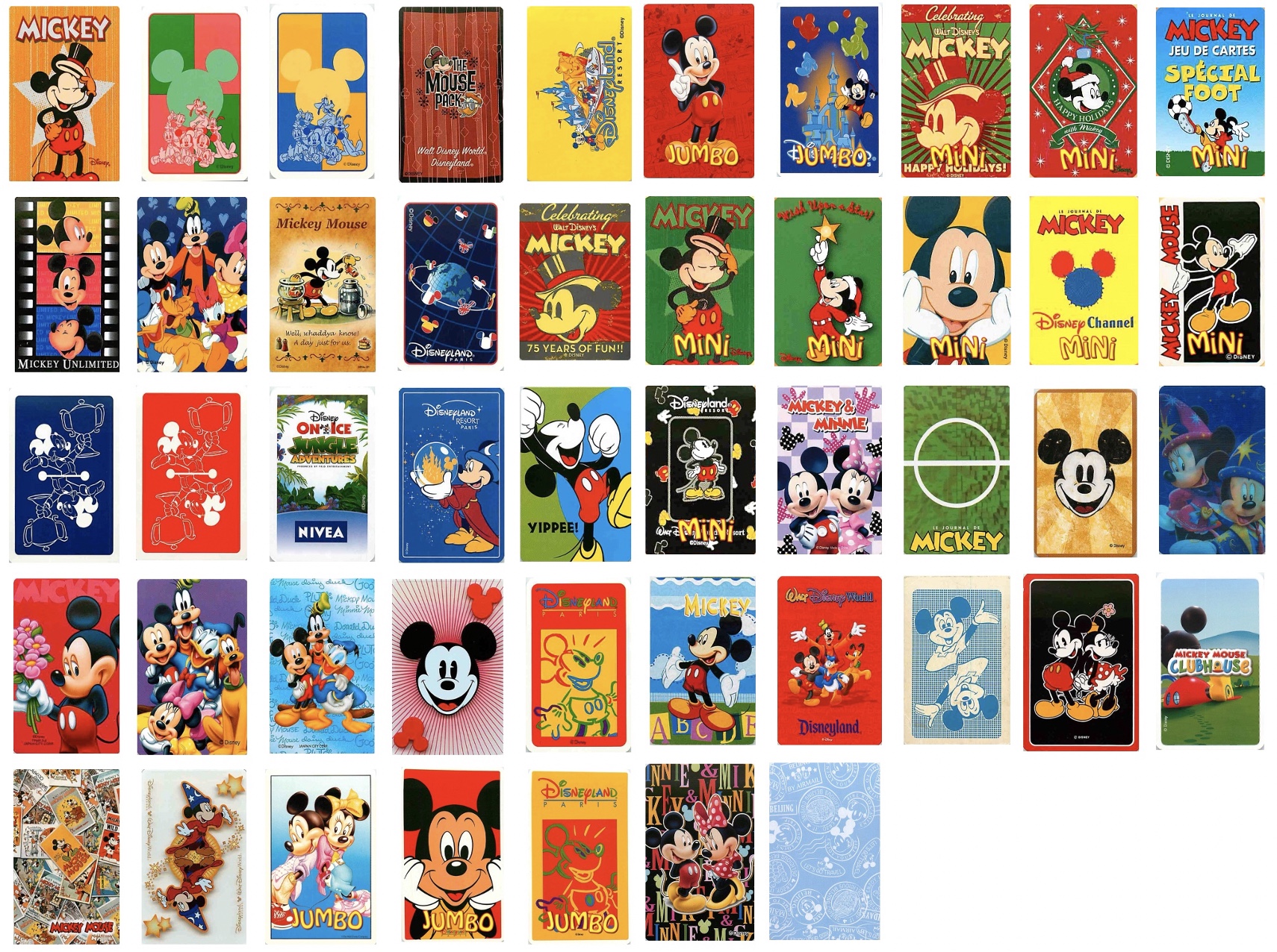 Lot - 47 MICKEY MOUSE Single Playing Cards (PS99-03D) - Click Image to Close