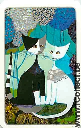 Single Swap Playing Cards Animal Two Cats (PS03-34G)