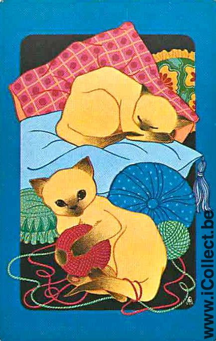 Single Swap Playing Cards Animal Two Cats (PS05-40A)